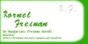 kornel freiman business card